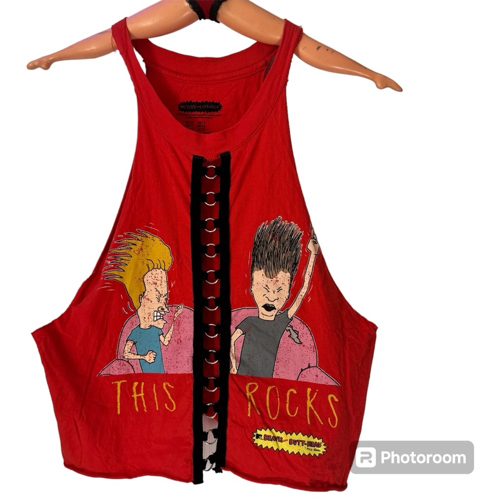 Rare MTV Beavis & Butthead Crop Top Size Small